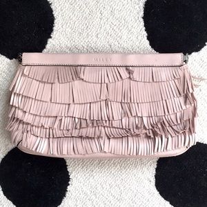 NWT Milly “Nikki” Dusty Pink Fringe Clutch
